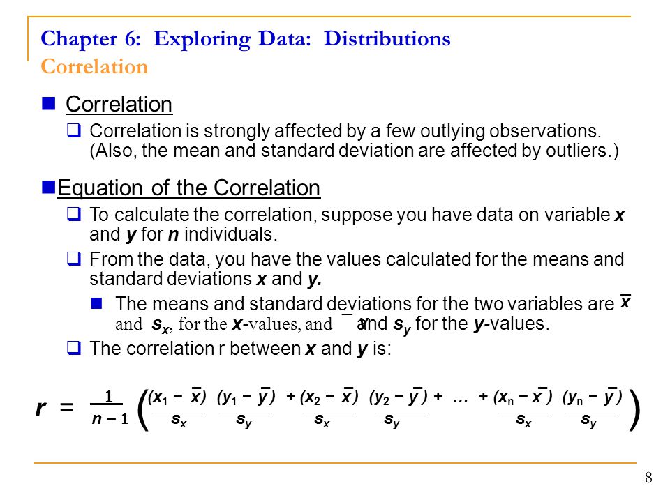 Chapter 6: Exploring Data: Distributions Correlation