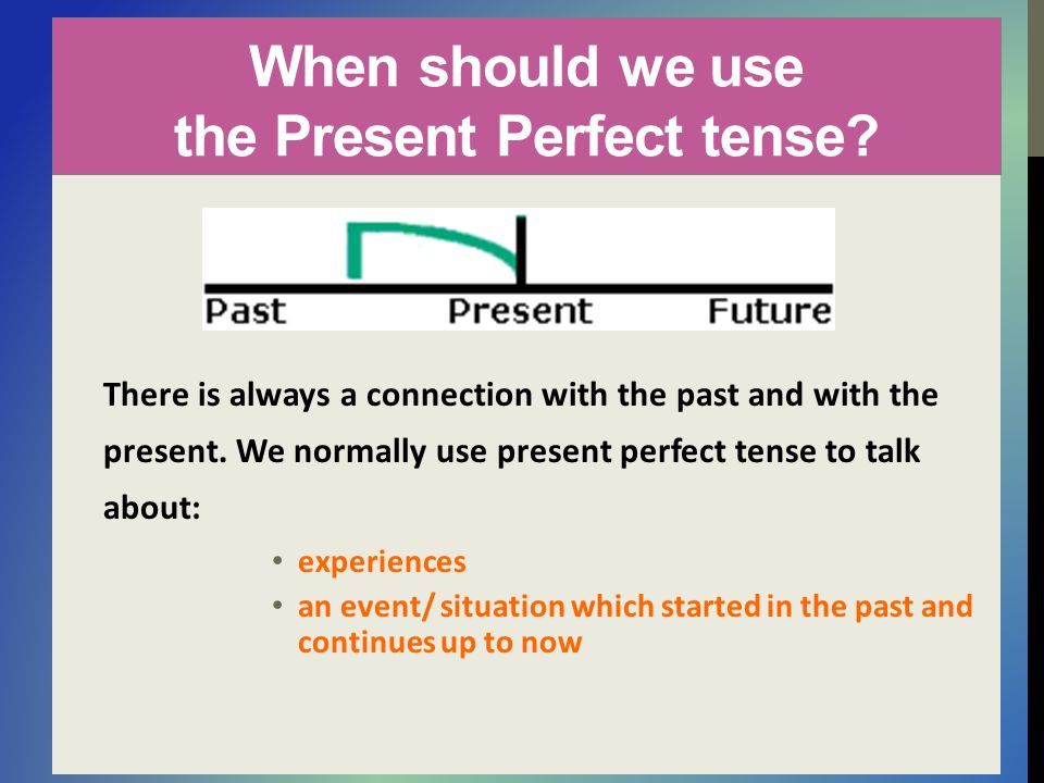 When should we use the Present Perfect tense