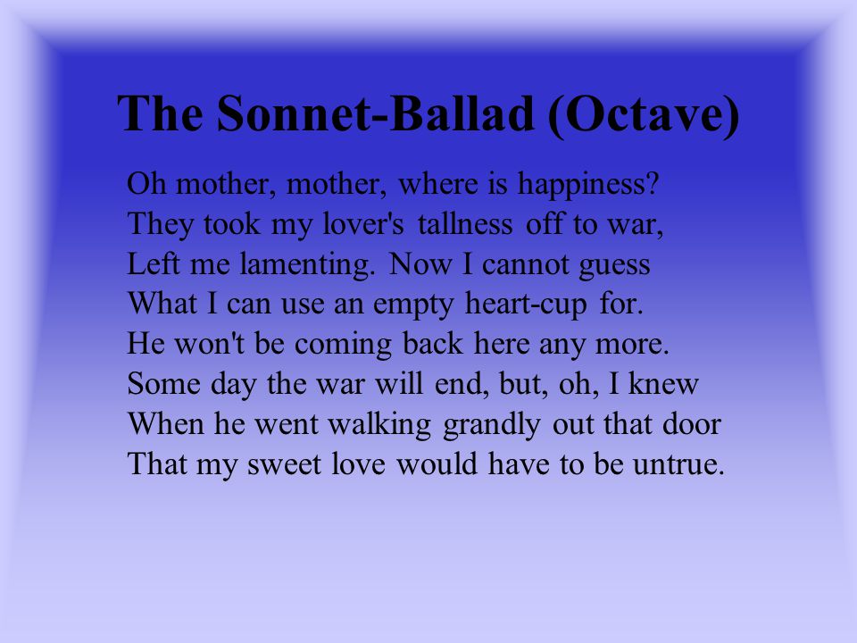 ballad poems about love