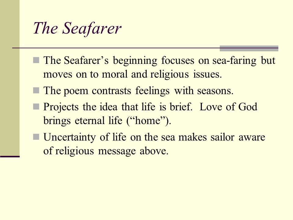 the seafarer summary