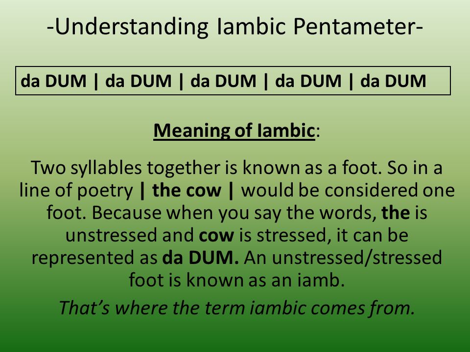 -Understanding Iambic Pentameter-