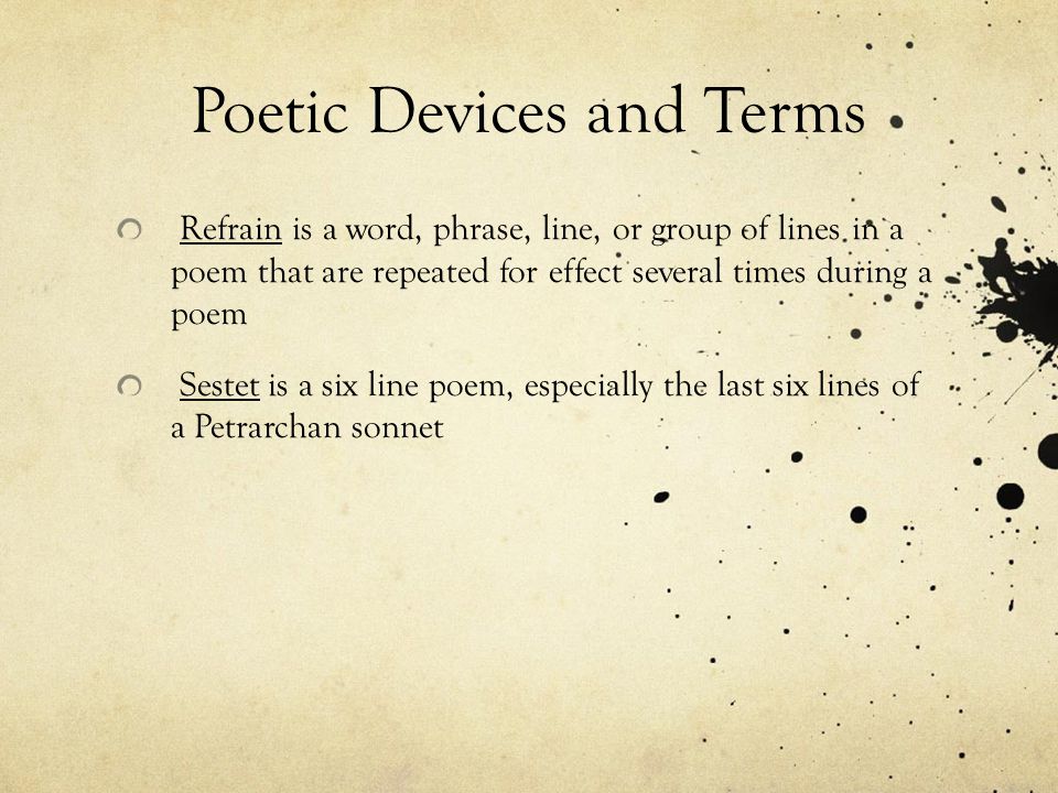 Poetic Devices and Terms