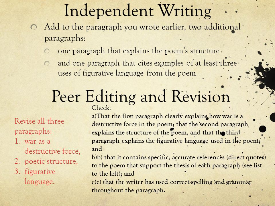 Peer Editing and Revision