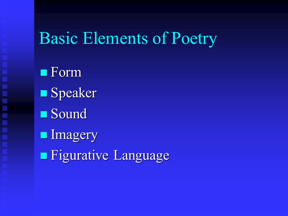 Basic Elements of Poetry