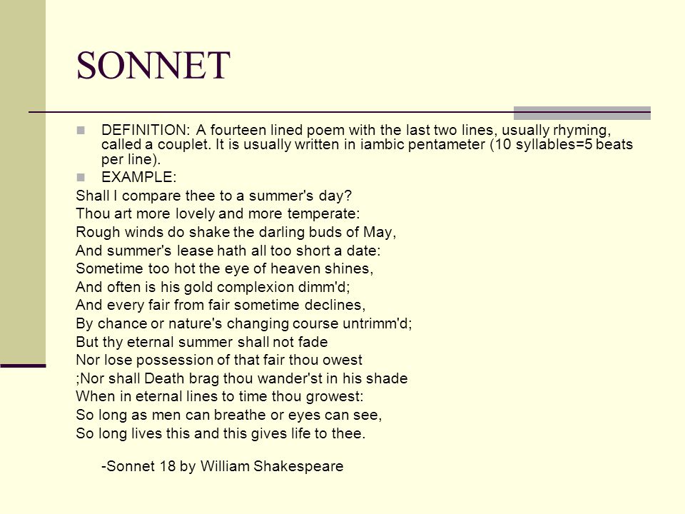 define sonnet define sonnet