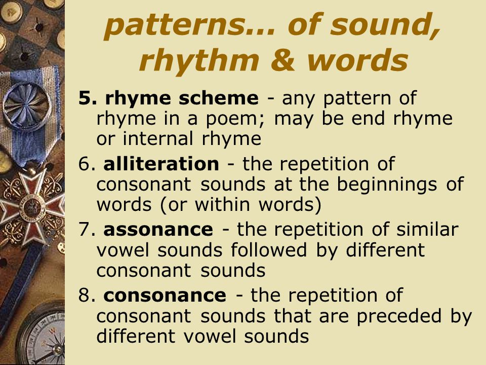 patterns... of sound, rhythm & words