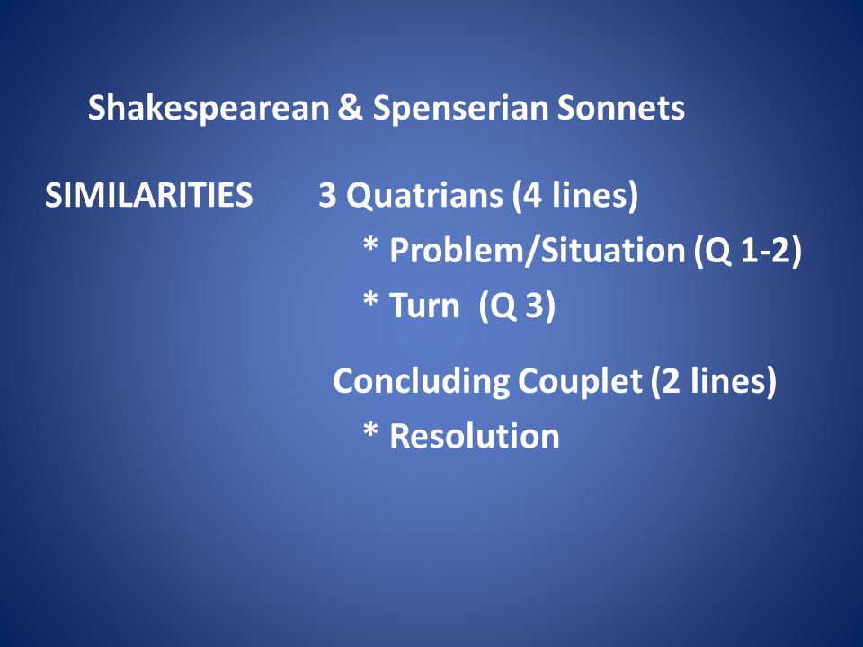 Shakespearean & Spenserian Sonnets