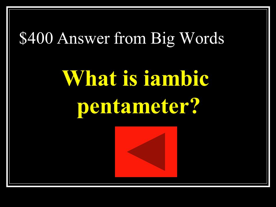 What is iambic pentameter