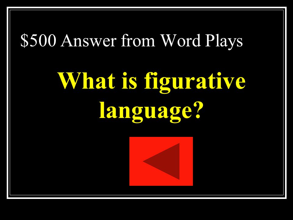 $500 Answer from Word Plays