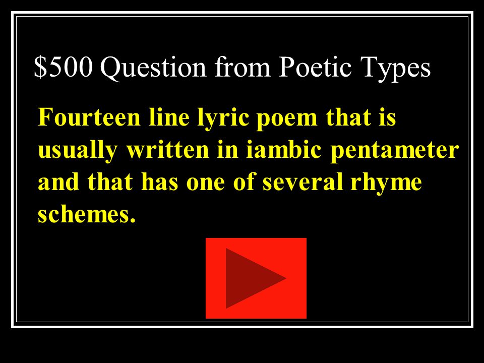 $500 Question from Poetic Types