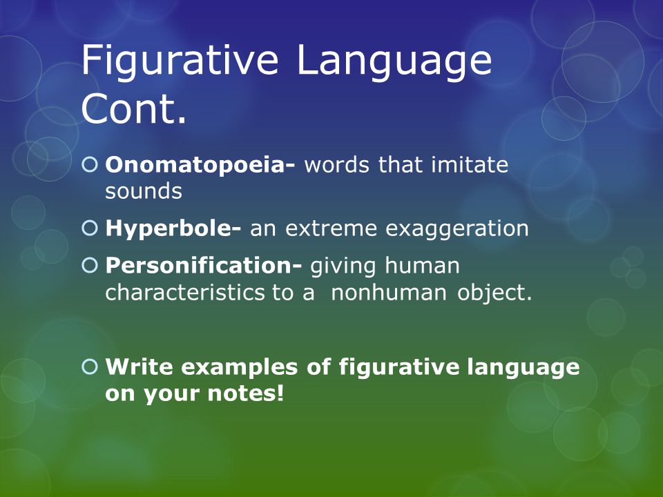 Figurative Language Cont.