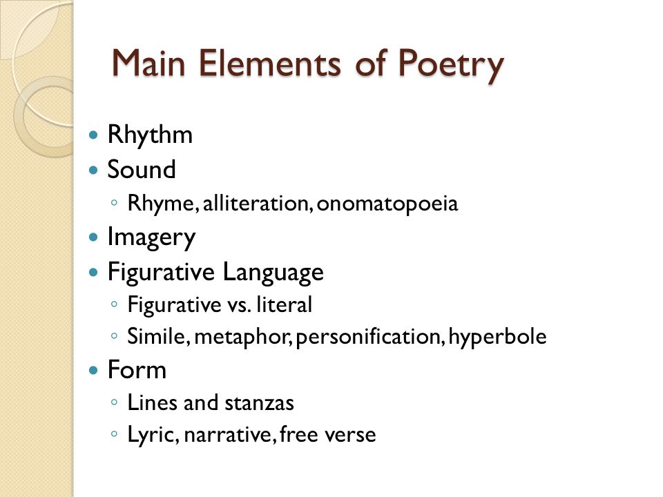 Main Elements of Poetry