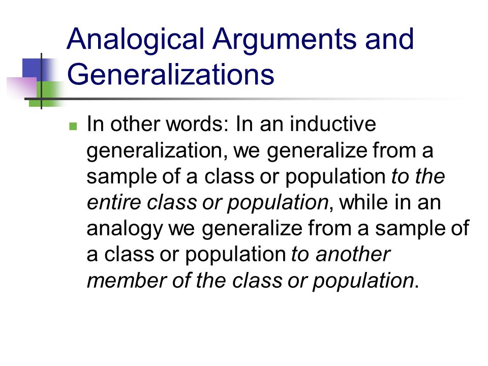 Analogical Arguments and Generalizations