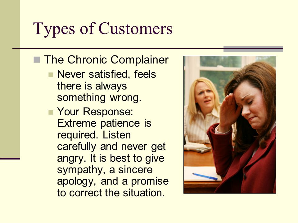 Types of Customers The Chronic Complainer