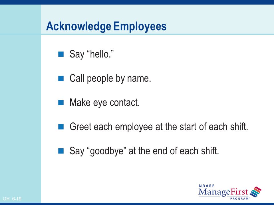 Acknowledge Employees