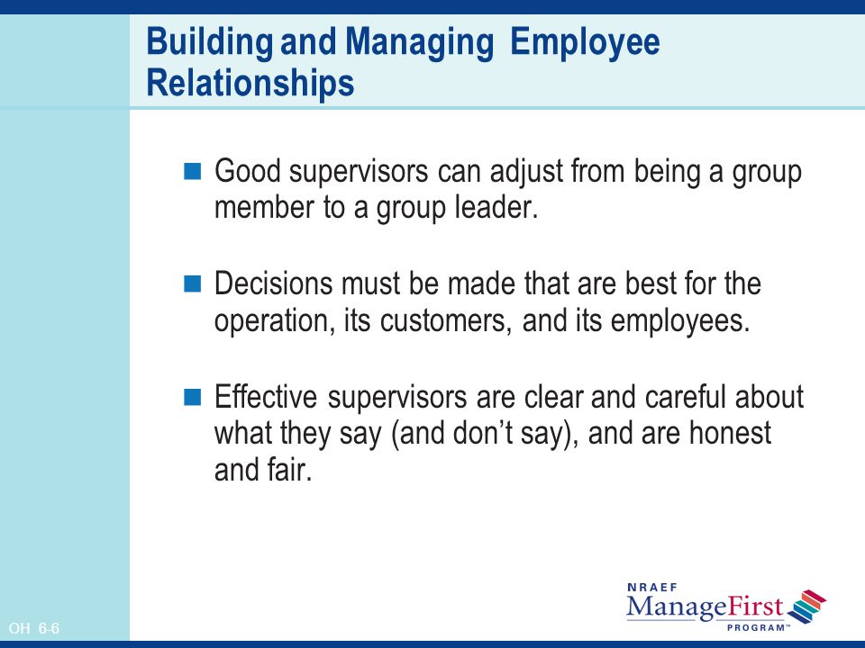 Building and Managing Employee Relationships