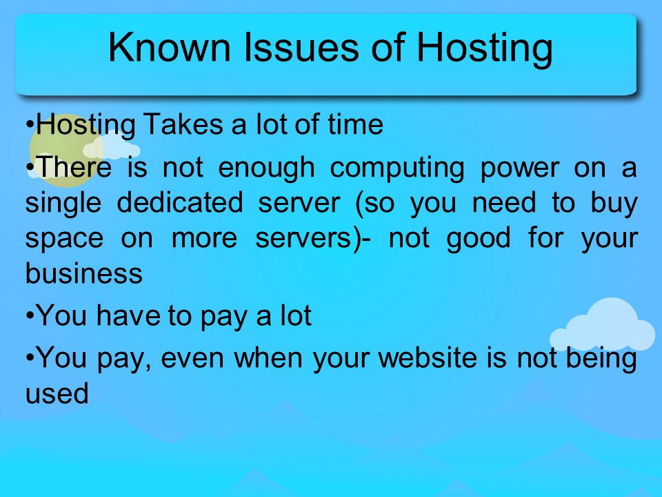 Known Issues of Hosting