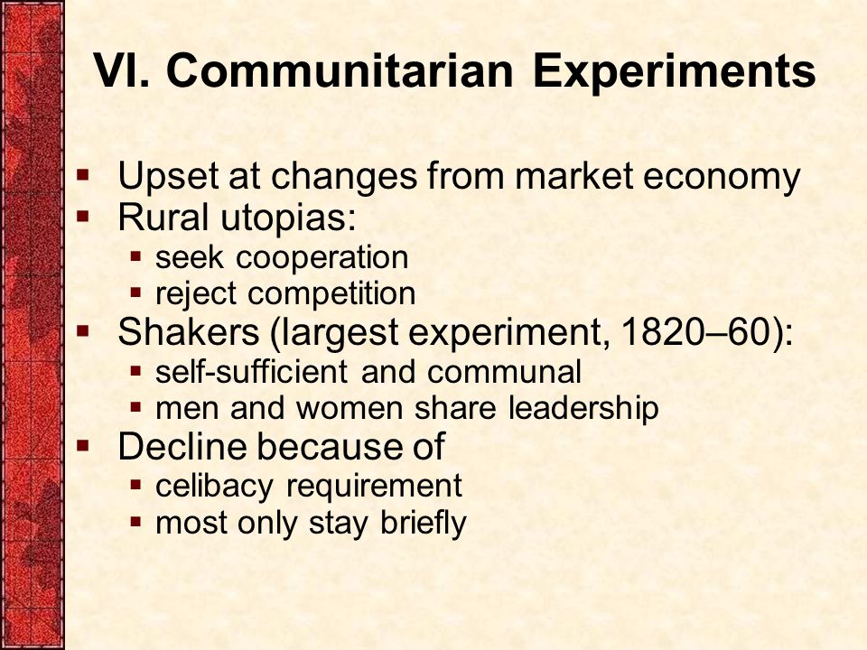 communal experiments definition