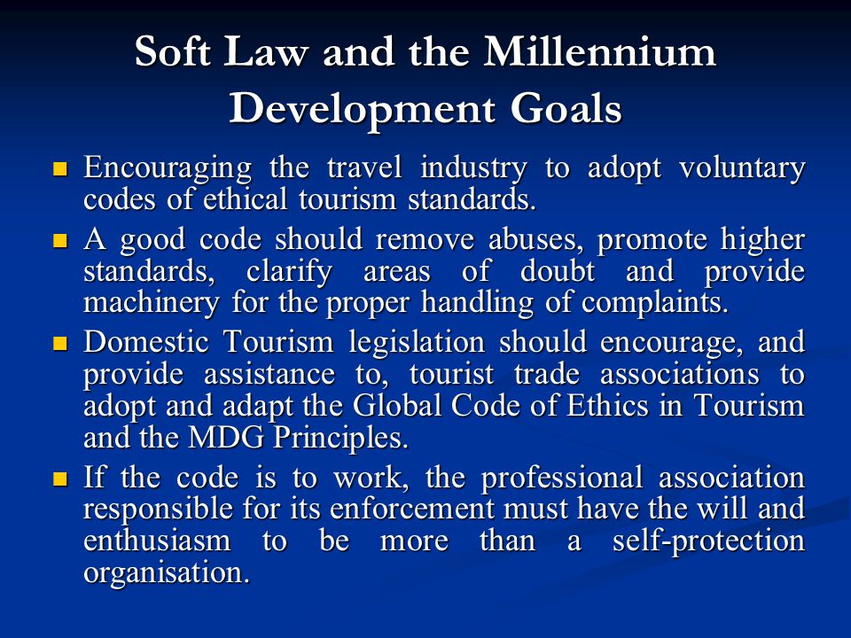 Soft Law and the Millennium Development Goals
