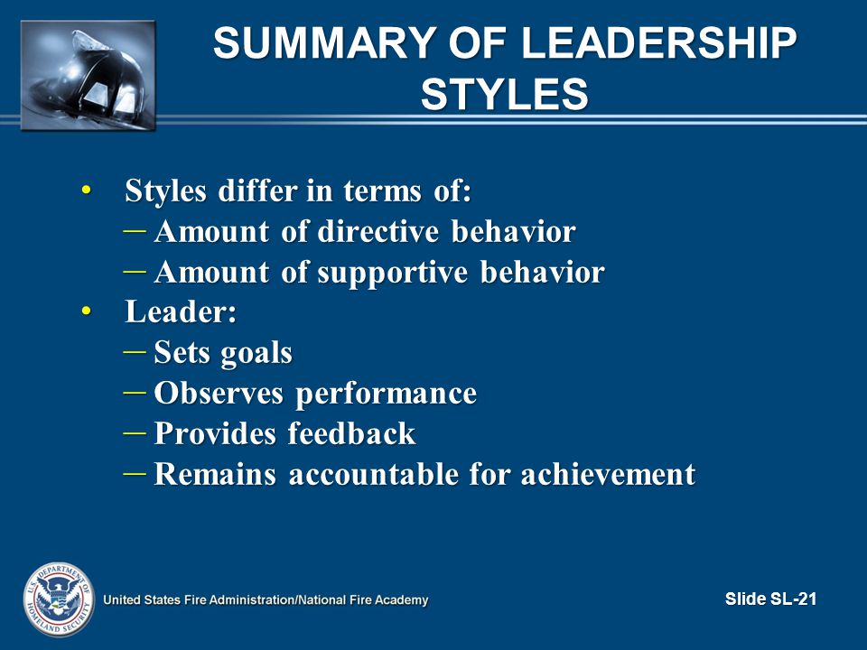 summary of leadership styles