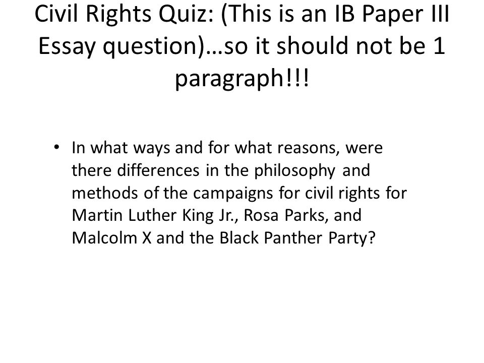 civil rights essay questions