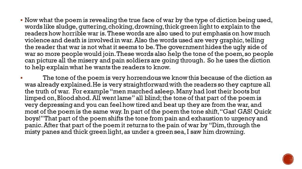 Dulce Et Decorum By Wilfred Owen Ppt Video Online Download