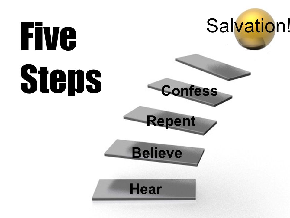 Five Steps Salvation! Confess Repent Believe Hear