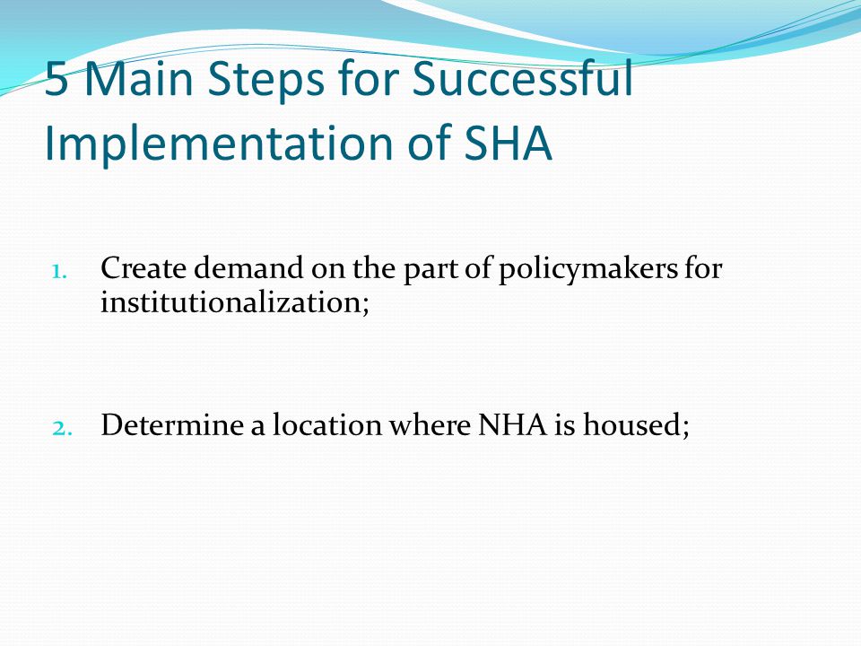 5 Main Steps for Successful Implementation of SHA