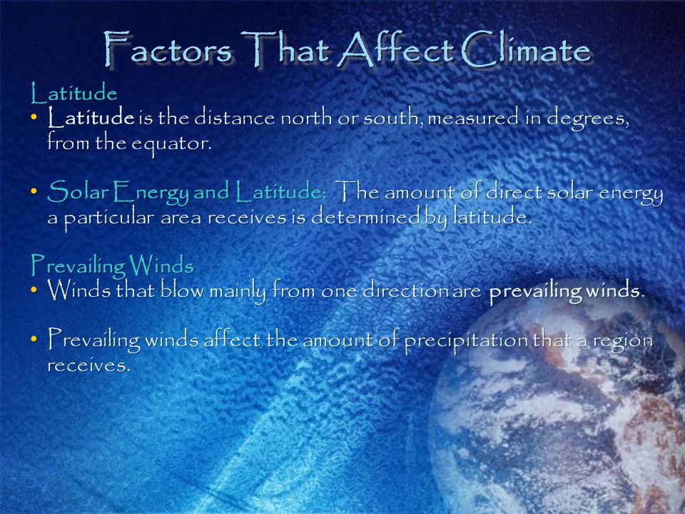 Factors That Affect Climate