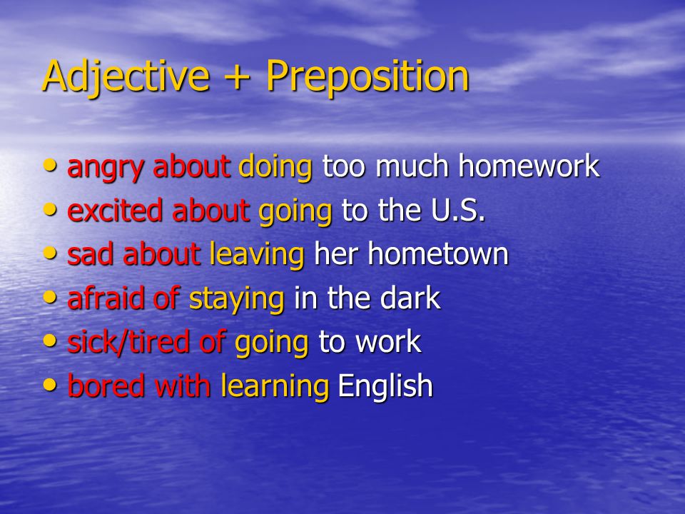 Adjective + Preposition