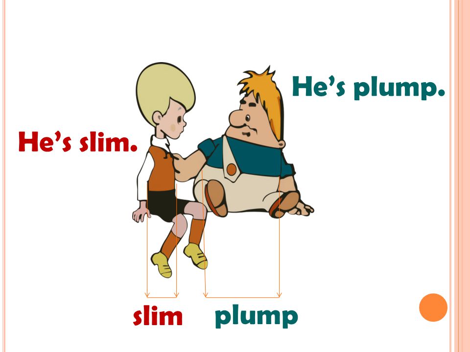 He’s plump. He’s slim. slim plump