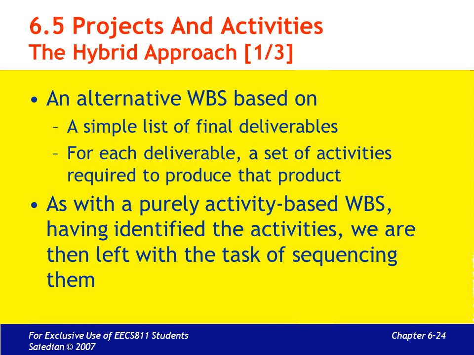 6.5 Projects And Activities The Hybrid Approach [1/3]