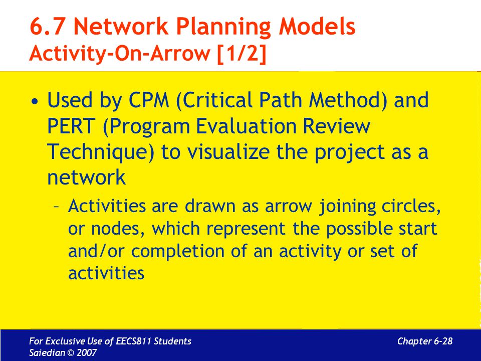 6.7 Network Planning Models Activity-On-Arrow [1/2]