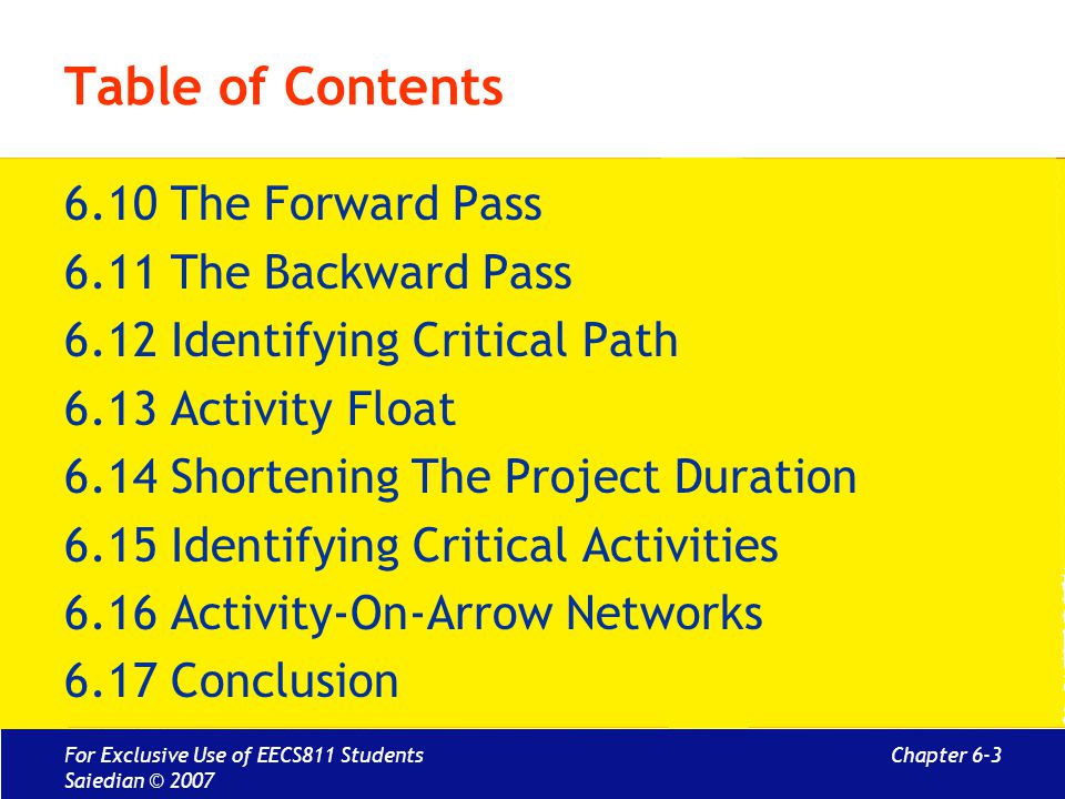 Table of Contents 6.10 The Forward Pass 6.11 The Backward Pass