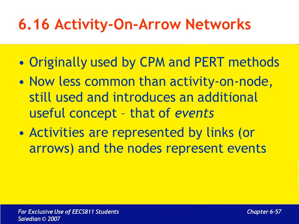 6.16 Activity-On-Arrow Networks
