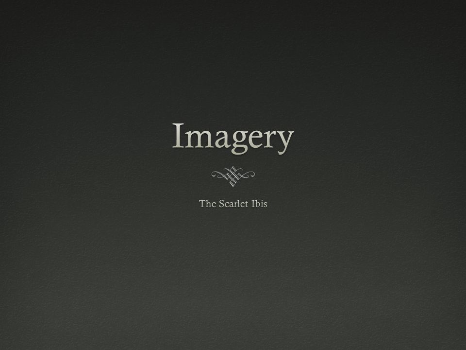 Imagery The Scarlet Ibis