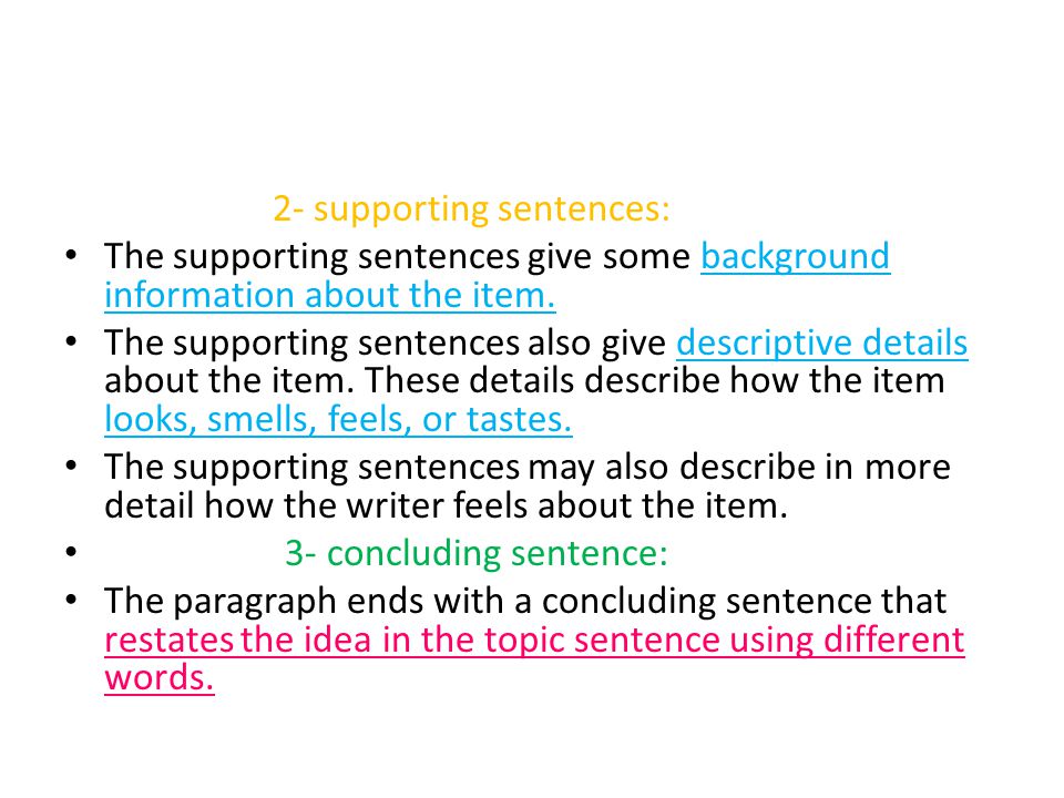 descriptive paragraph topic sentence