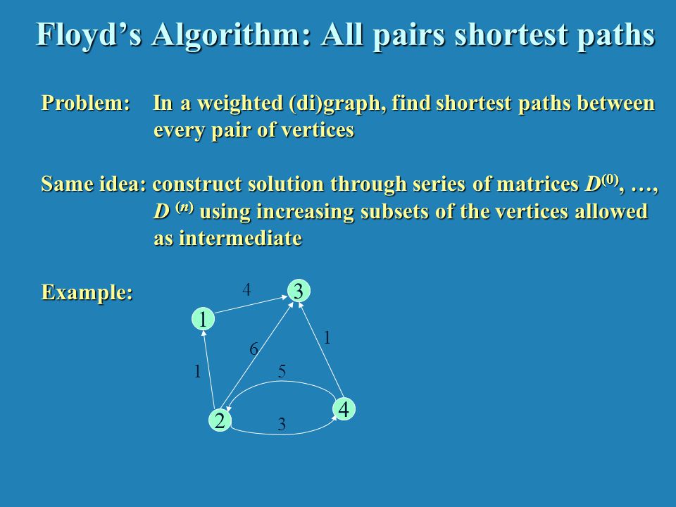 Floyd’s Algorithm (matrix generation)