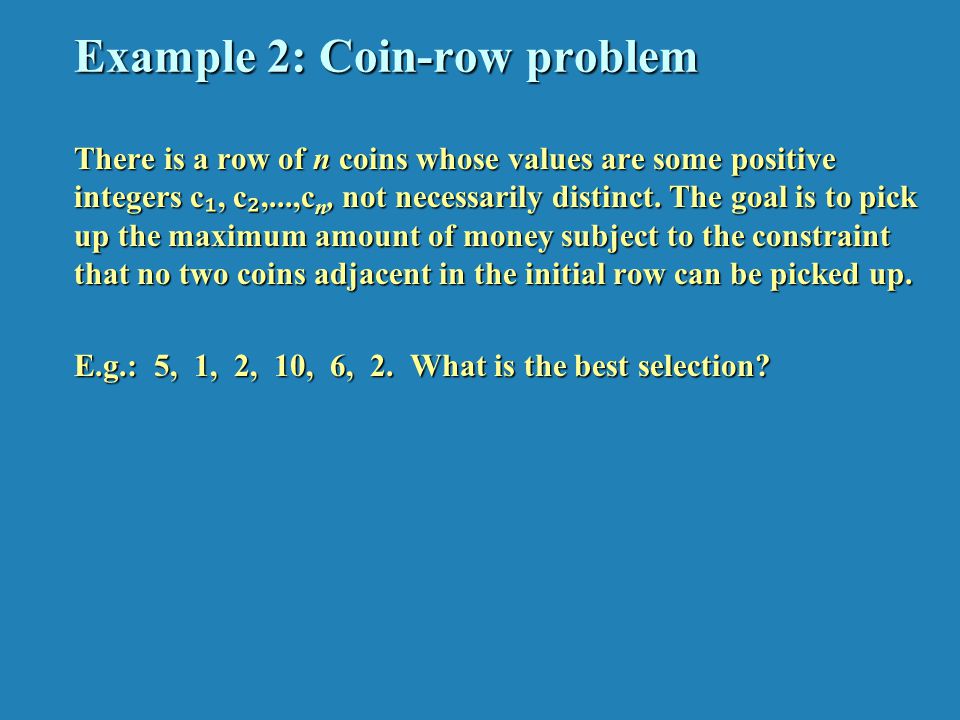 DP solution to the coin-row problem