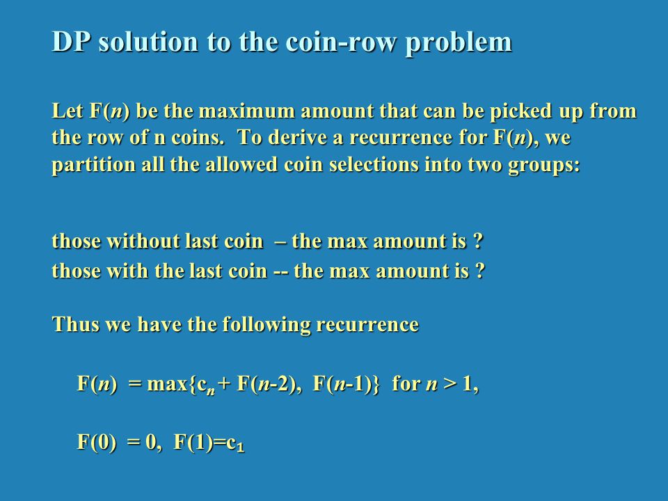 DP solution to the coin-row problem (cont.)
