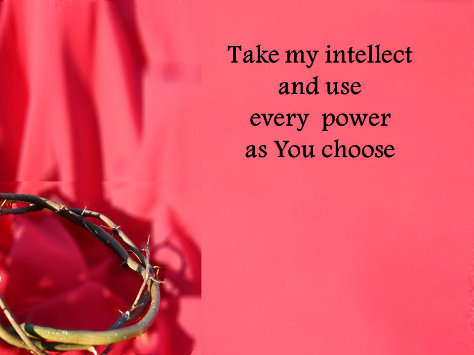 Take my intellect and use every power as You choose