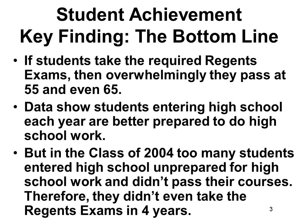 Student Achievement Key Finding: The Bottom Line