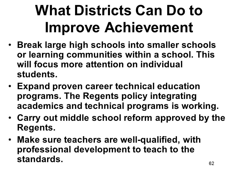 What Districts Can Do to Improve Achievement