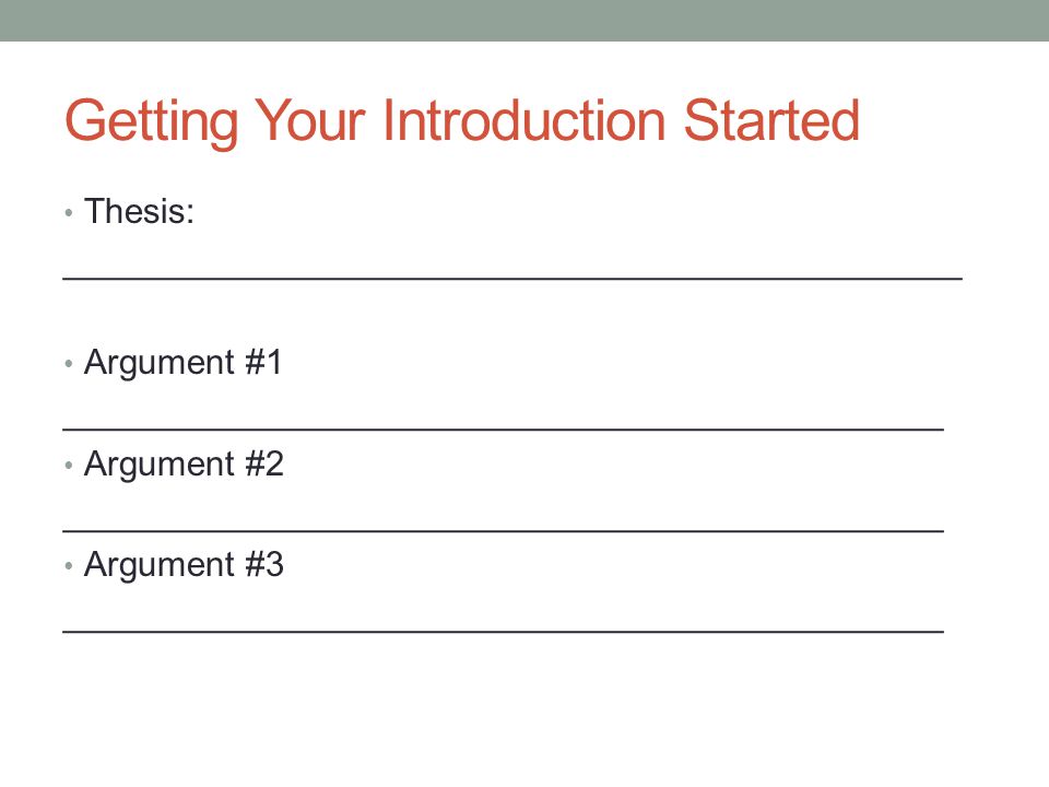 Getting Your Introduction Started