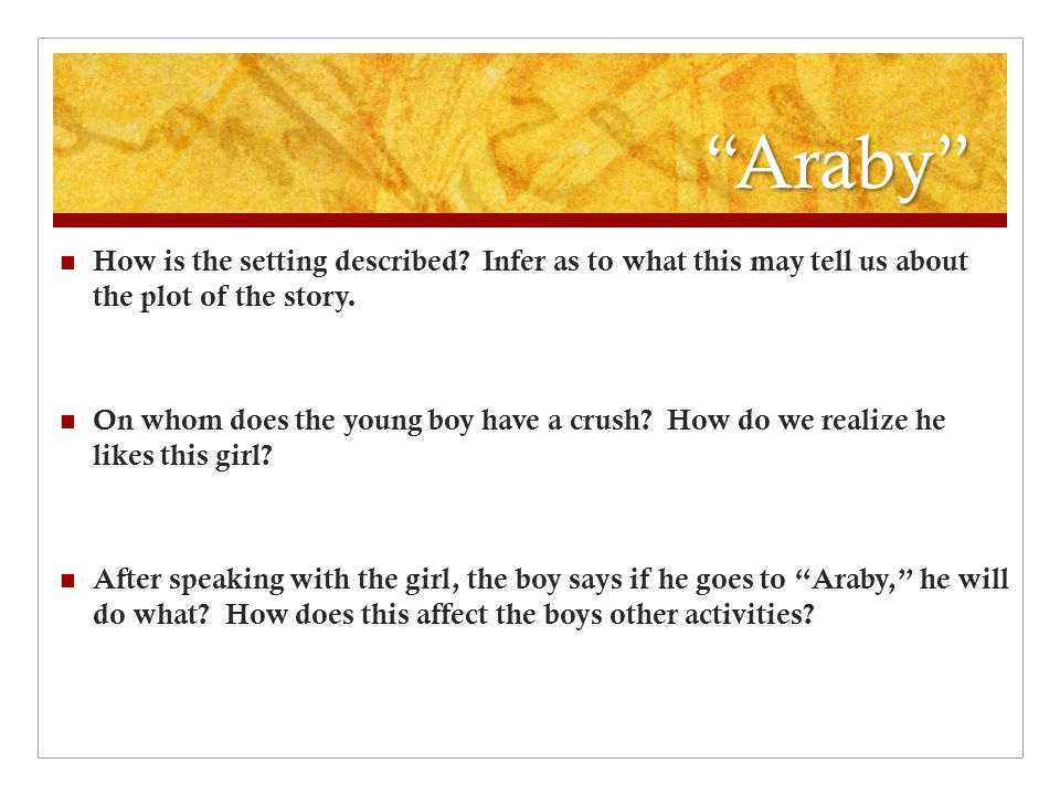 araby setting analysis