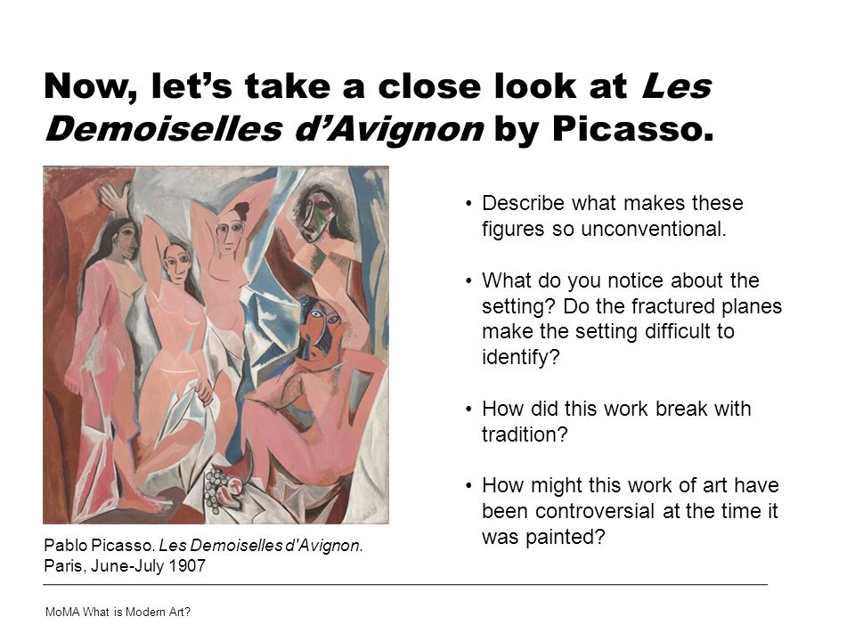 Now, let’s take a close look at Les Demoiselles d’Avignon by Picasso.