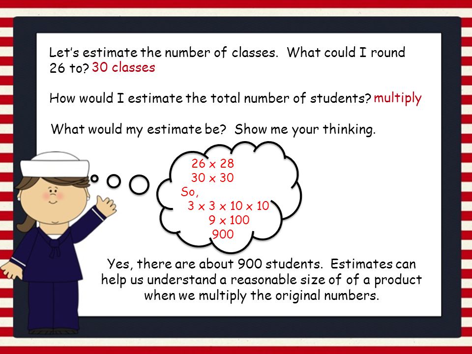 Let’s estimate the number of classes. What could I round 26 to