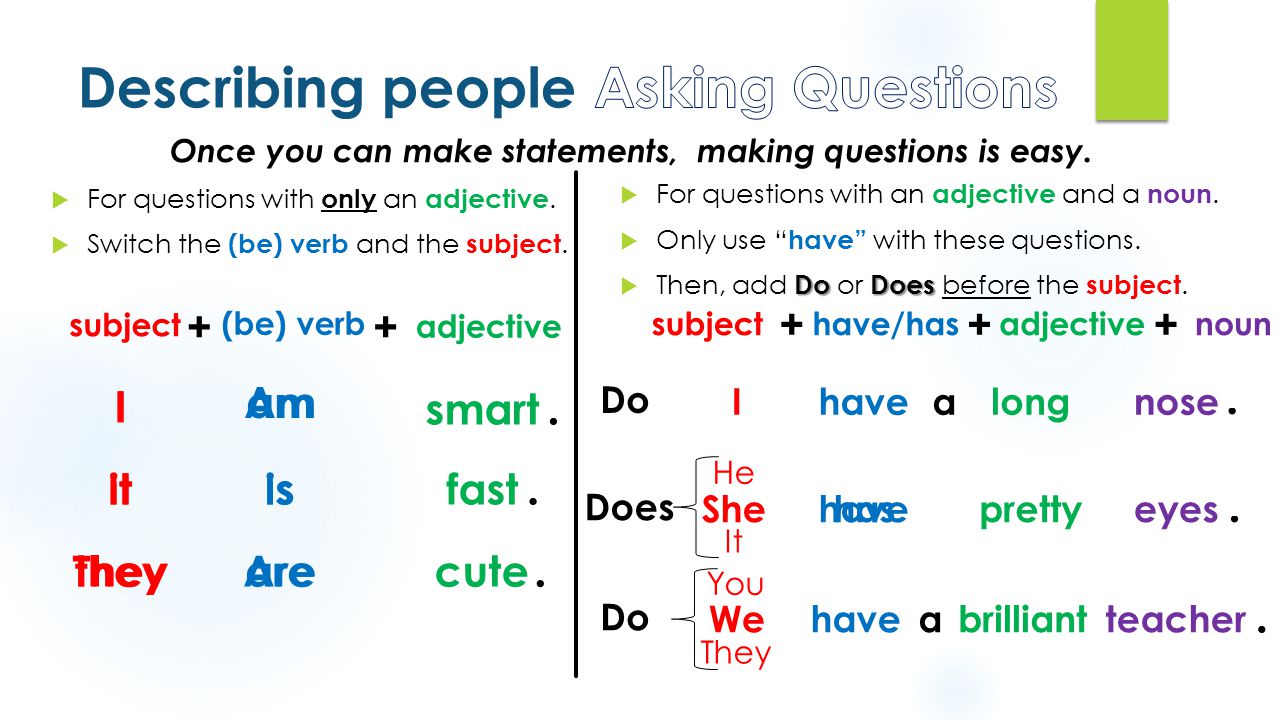 Using Be And Have To Describe People Ppt Video Online Download