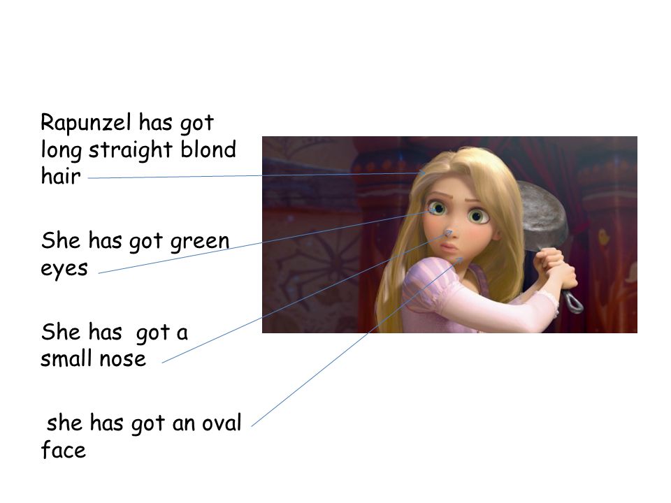 Rapunzel has got long straight blond hair