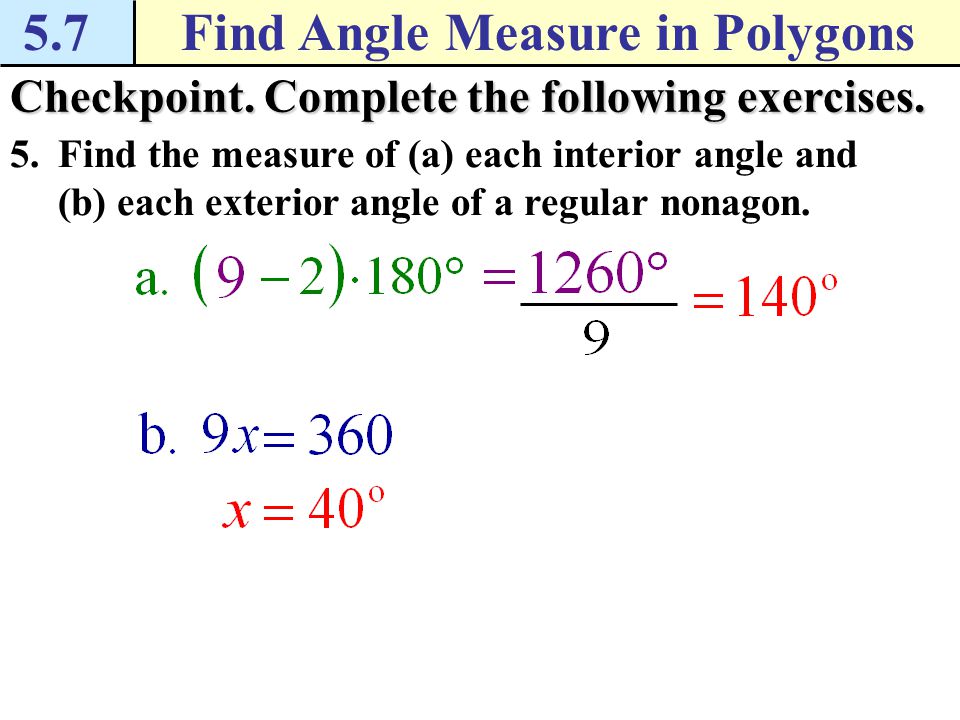 Find Angle Measure In Polygons Ppt Download